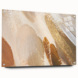 Earthen Harmony Abstracts – Gold and Beige Minimalist Wall Art Print