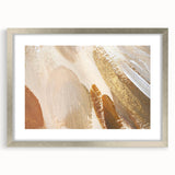 Earthen Harmony Abstracts – Gold and Beige Minimalist Wall Art Print