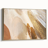 Earthen Harmony Abstracts – Gold and Beige Minimalist Wall Art Print