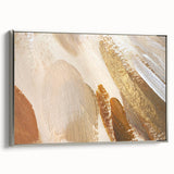 Earthen Harmony Abstracts – Gold and Beige Minimalist Wall Art Print