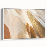 Earthen Harmony Abstracts – Gold and Beige Minimalist Wall Art Print