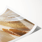 Earthen Harmony Abstracts – Gold and Beige Minimalist Wall Art Print