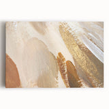 Earthen Harmony Abstracts – Gold and Beige Minimalist Wall Art Print