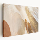 Earthen Harmony Abstracts – Gold and Beige Minimalist Wall Art Print