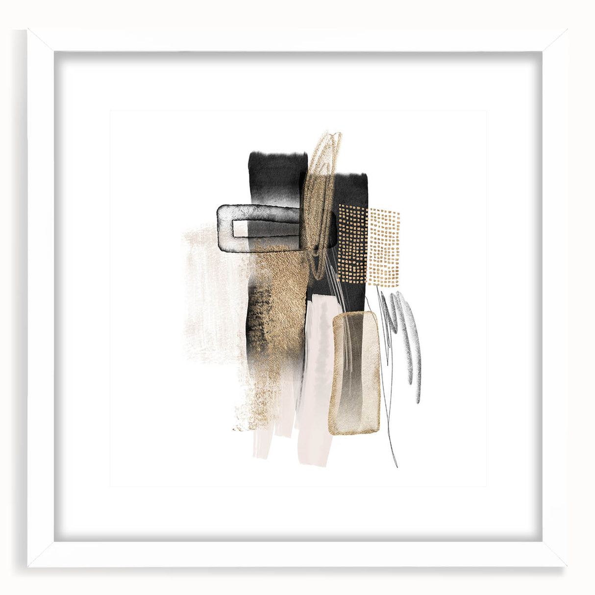 Abstract Geometric Framed Art – Minimalist Wall Art for Interiors