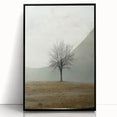 Minimalist Solitary Tree Art – Vintage Landscape Wall Print