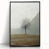 Minimalist Solitary Tree Art – Vintage Landscape Wall Print