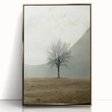 Minimalist Solitary Tree Art – Vintage Landscape Wall Print