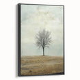 Minimalist Solitary Tree Art – Vintage Landscape Wall Print