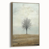 Minimalist Solitary Tree Art – Vintage Landscape Wall Print