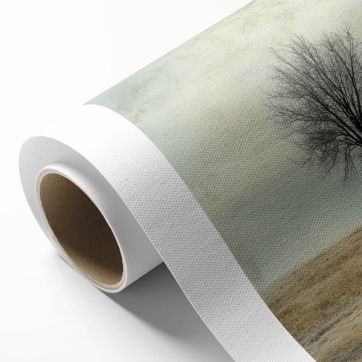 Minimalist Solitary Tree Art – Vintage Landscape Wall Print