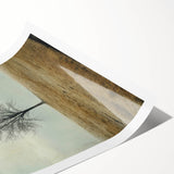 Minimalist Solitary Tree Art – Vintage Landscape Wall Print