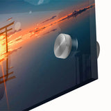 Minimalist Coastal Landscape Art – Torii Gate at Sunrise Reflection