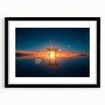Minimalist Coastal Landscape Art – Torii Gate at Sunrise Reflection