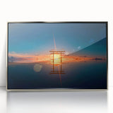 Minimalist Coastal Landscape Art – Torii Gate at Sunrise Reflection