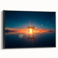 Minimalist Coastal Landscape Art – Torii Gate at Sunrise Reflection