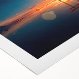 Minimalist Coastal Landscape Art – Torii Gate at Sunrise Reflection