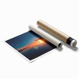 Minimalist Coastal Landscape Art – Torii Gate at Sunrise Reflection