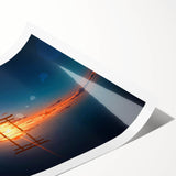 Minimalist Coastal Landscape Art – Torii Gate at Sunrise Reflection