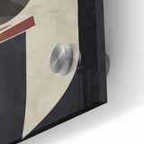 Modern Abstract Painting – Geometric Canvas in Beige & Dark Gray