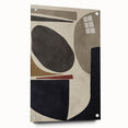 Modern Abstract Painting – Geometric Canvas in Beige & Dark Gray