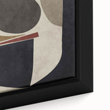 Modern Abstract Painting – Geometric Canvas in Beige & Dark Gray