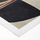 Modern Abstract Painting – Geometric Canvas in Beige & Dark Gray