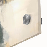 Contemporary Framed Abstract Art – Yellow, Gray, and Deep Blue Form