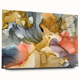 Warm Tones Abstract Fluid Canvas Art - Contemporary Fluid Artwork