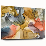 Warm Tones Abstract Fluid Canvas Art - Contemporary Fluid Artwork
