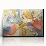 Warm Tones Abstract Fluid Canvas Art - Contemporary Fluid Artwork