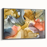 Warm Tones Abstract Fluid Canvas Art - Contemporary Fluid Artwork