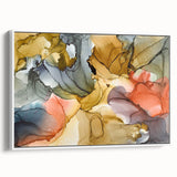 Warm Tones Abstract Fluid Canvas Art - Contemporary Fluid Artwork