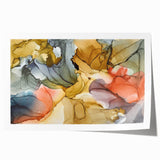 Warm Tones Abstract Fluid Canvas Art - Contemporary Fluid Artwork