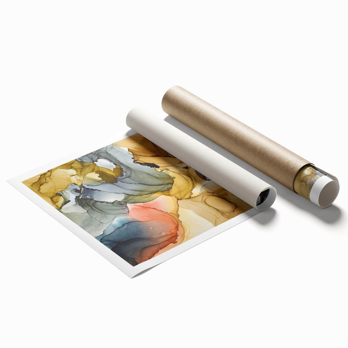 Warm Tones Abstract Fluid Canvas Art - Contemporary Fluid Artwork