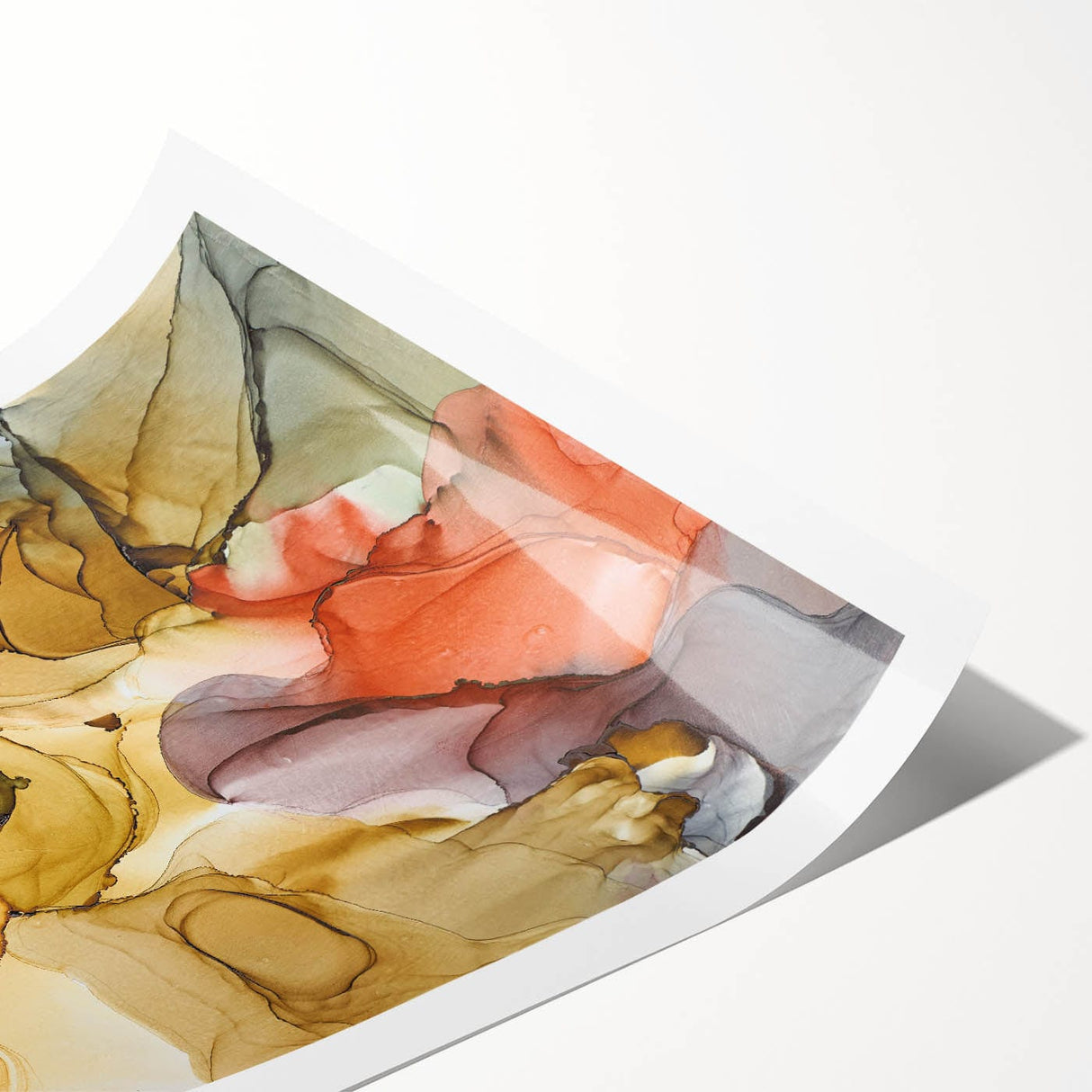 Warm Tones Abstract Fluid Canvas Art - Contemporary Fluid Artwork