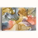 Warm Tones Abstract Fluid Canvas Art - Contemporary Fluid Artwork