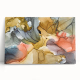Warm Tones Abstract Fluid Canvas Art - Contemporary Fluid Artwork