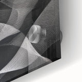 Black and White Abstract Wall Art - Fluid Geometric Canvas