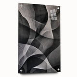 Black and White Abstract Wall Art - Fluid Geometric Canvas