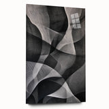 Black and White Abstract Wall Art - Fluid Geometric Canvas