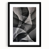 Black and White Abstract Wall Art - Fluid Geometric Canvas