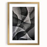 Black and White Abstract Wall Art - Fluid Geometric Canvas