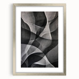 Black and White Abstract Wall Art - Fluid Geometric Canvas