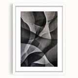 Black and White Abstract Wall Art - Fluid Geometric Canvas