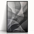 Black and White Abstract Wall Art - Fluid Geometric Canvas