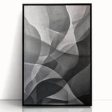 Black and White Abstract Wall Art - Fluid Geometric Canvas