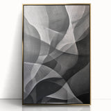 Black and White Abstract Wall Art - Fluid Geometric Canvas