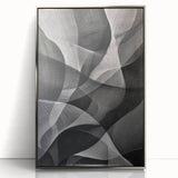 Black and White Abstract Wall Art - Fluid Geometric Canvas