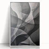 Black and White Abstract Wall Art - Fluid Geometric Canvas